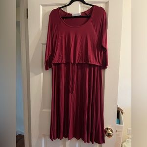 3/4 sleeve drawstring nursing dress